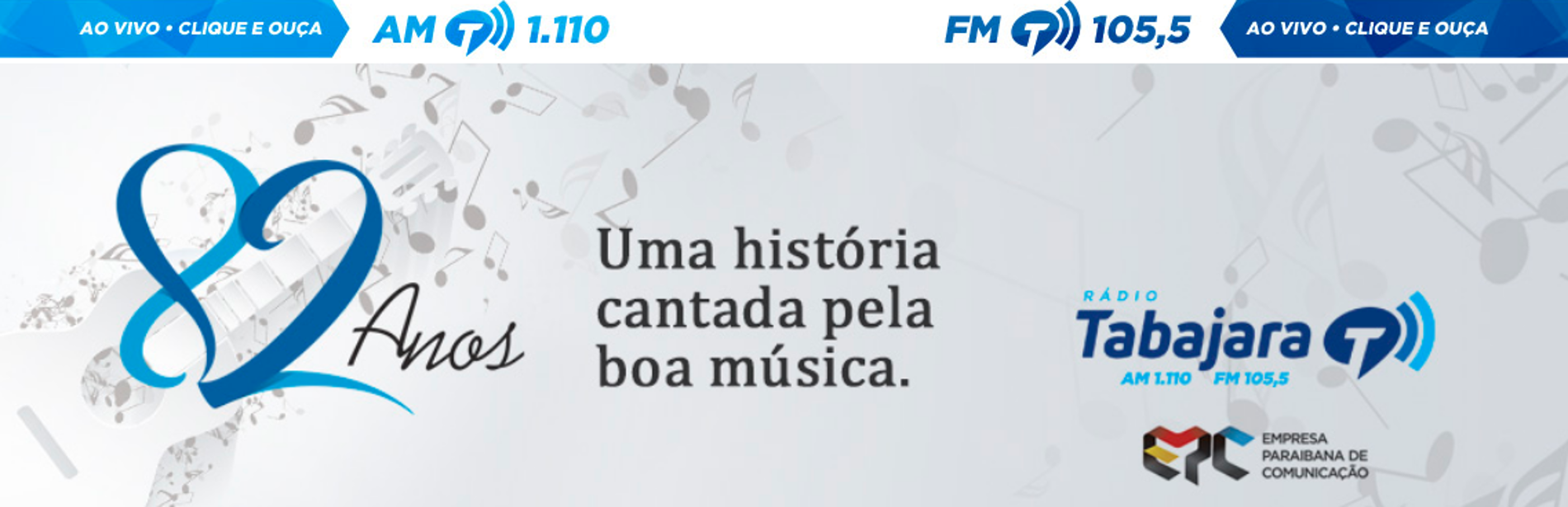 Topo do portal da Rádio Tabajara 2